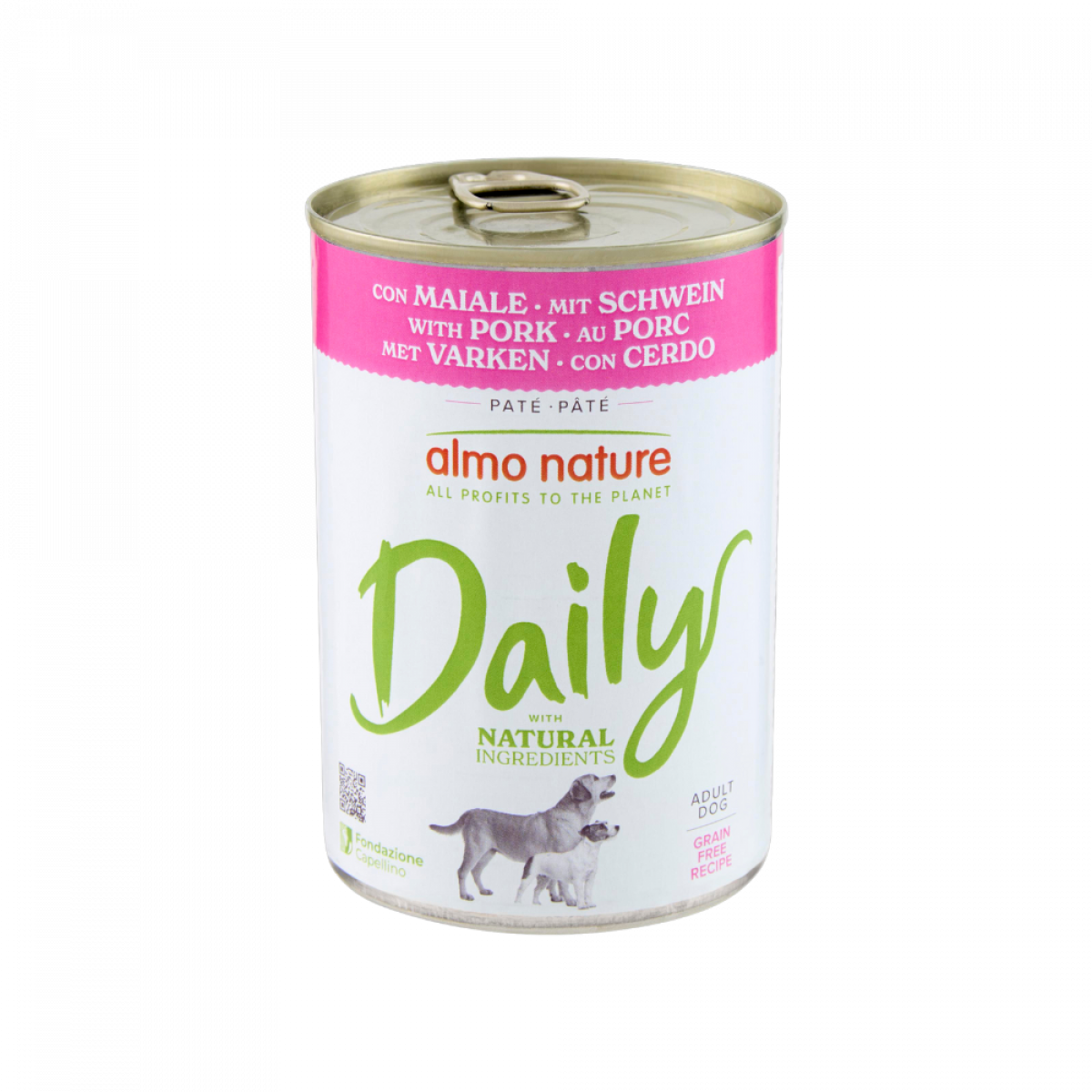 Almo Nature Daily hond blik varken 400 g – natvoer voor honden