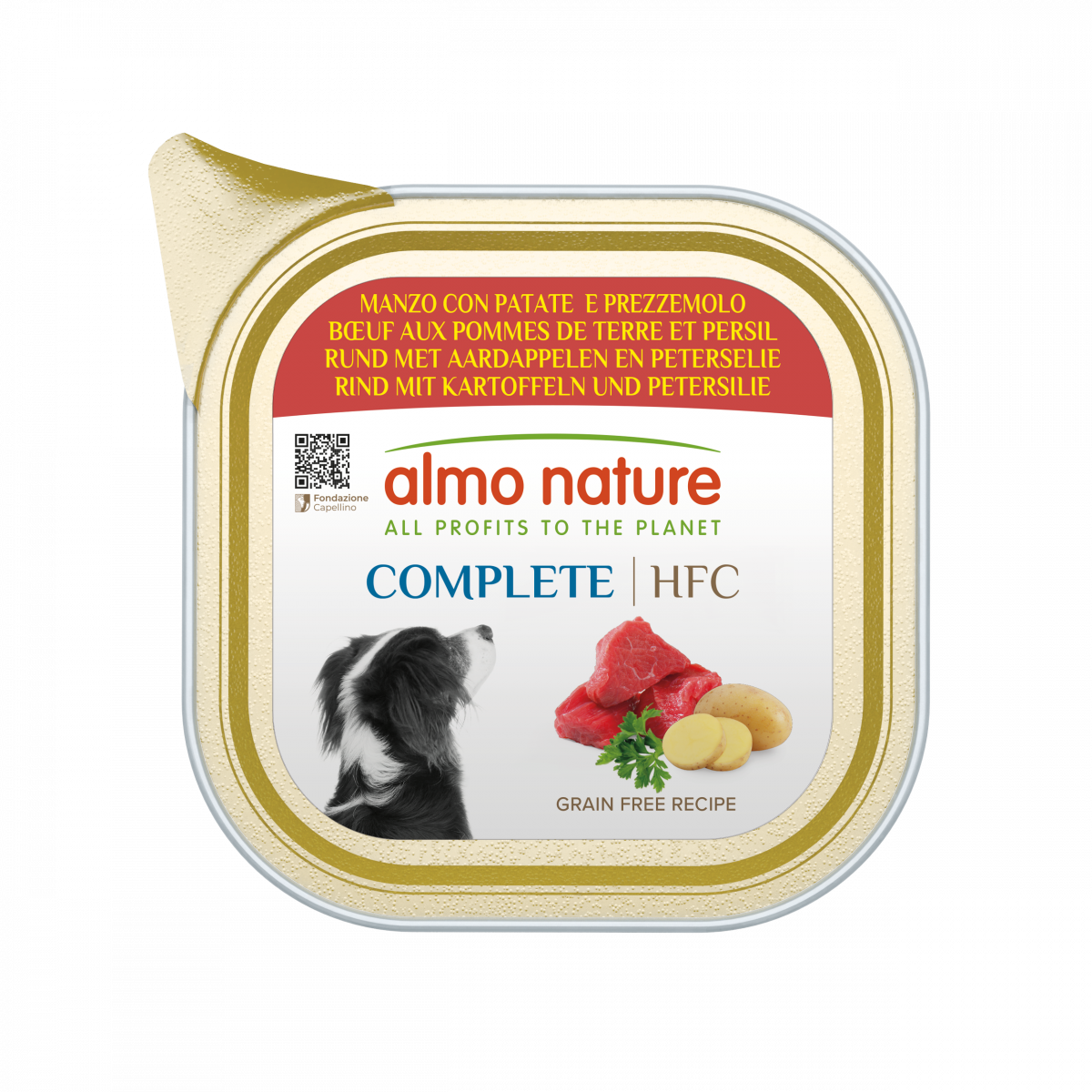 Almo Nature HFC hond kuipje Complete rund & aardappel 150 g – natvoer voor honden