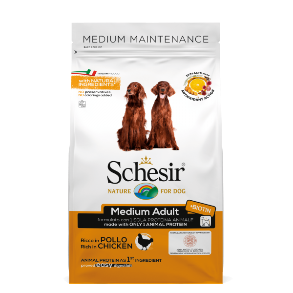Schesir hond dry maintenance medium kip 3kg, 3 kg