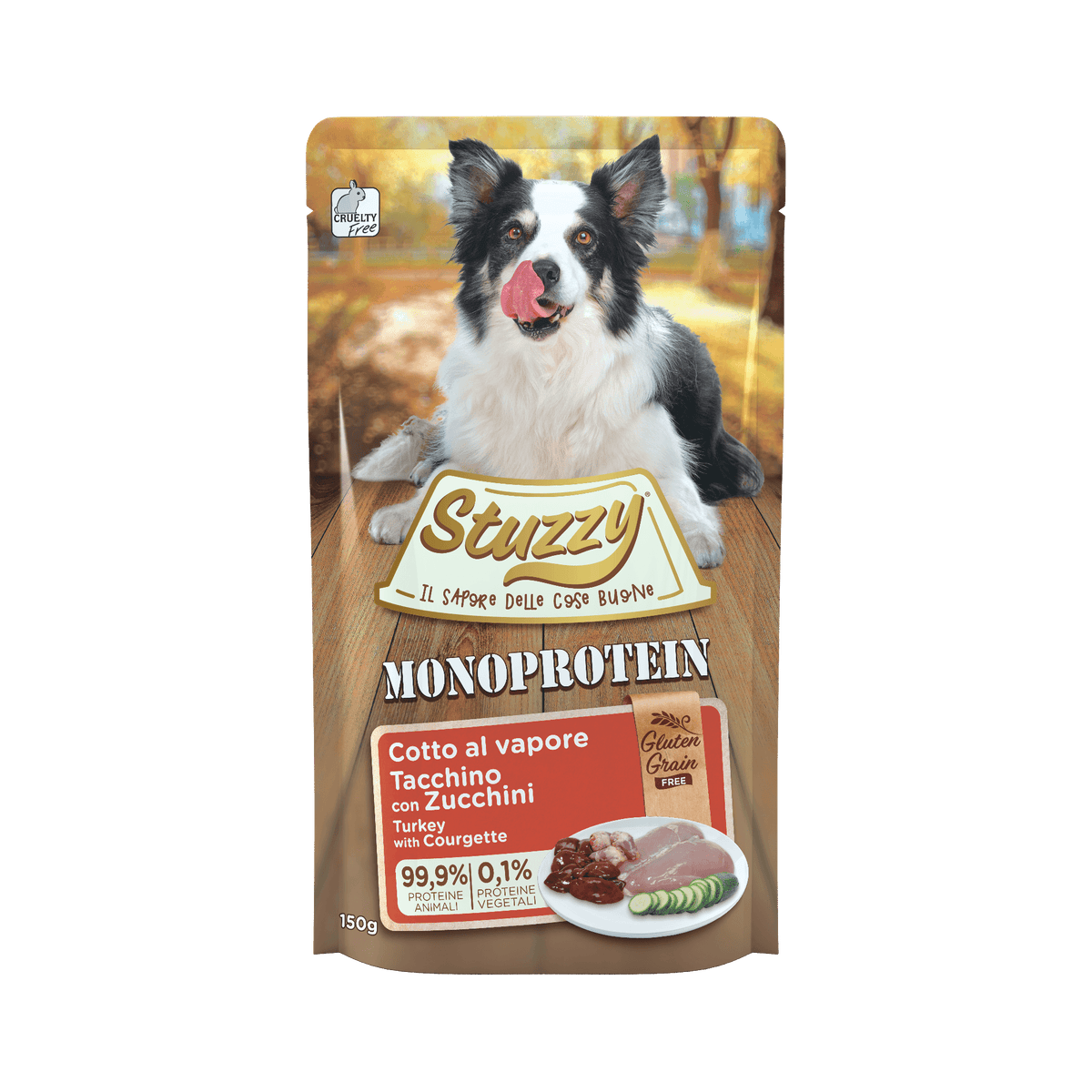 Stuzzy Monoprotein graanvrij met kalkoen en courgette – 150 g verpakking