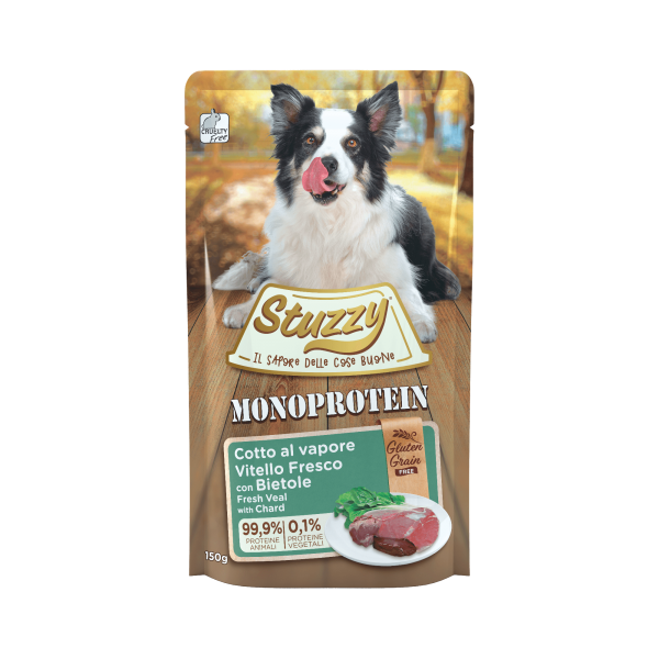 Stuzzy Monoprotein graanvrij met kalf en snijbiet – 150 g verpakking