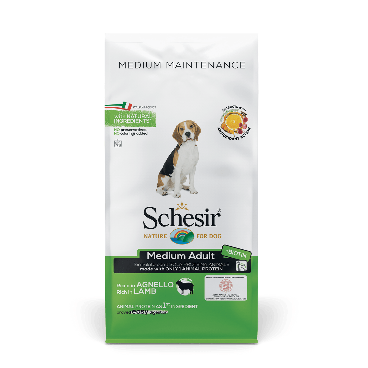 Schesir hond dry maintenance medium lam 12kg, 12 kg