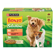 Bonzo Selections Rund, Kip & Lam in Gelei 12 × 85 g – Bonzo natvoer verpakking