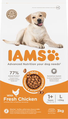 IAMS Adult Large Breed kip – 3 kg hondenbrokken verpakking