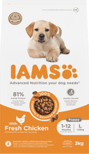 IAMS Puppy & Junior Large Breed kip – 3 kg hondenbrokken verpakking