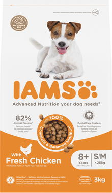 IAMS Senior Small/Medium kip – 3 kg hondenbrokken verpakking