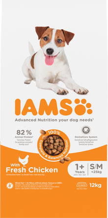 IAMS Adult Small/Medium kip – 12 kg hondenbrokken verpakking