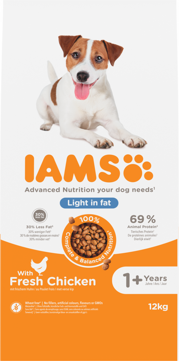 IAMS Adult Weight Control kip – 12 kg hondenbrokken verpakking
