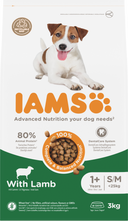 IAMS Adult Small/Medium lam – 3 kg hondenbrokken verpakking
