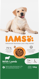 IAMS Adult Large Breed lam – 12 kg hondenbrokken verpakking