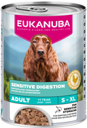 Verpakking Eukanuba Sensitive Digestion natvoer voor volwassen honden, 400 g