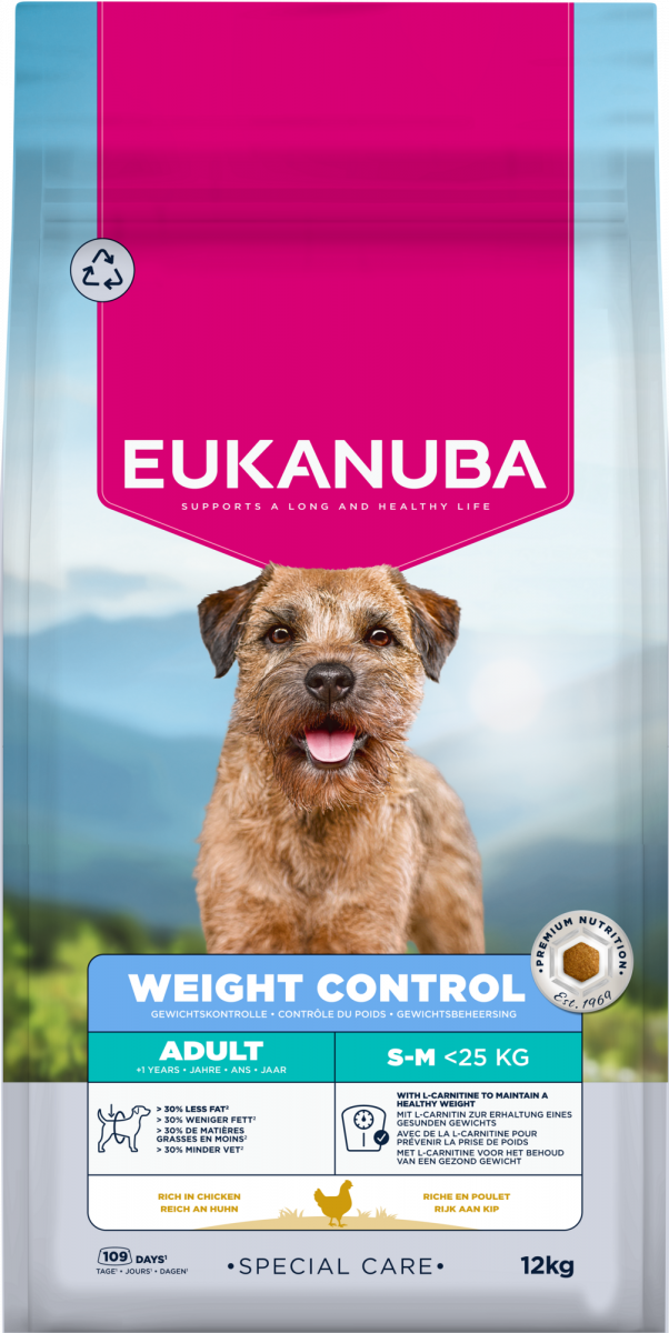 Zak Eukanuba Weight Control Adult Small/Medium hondenbrokken, 12 kg