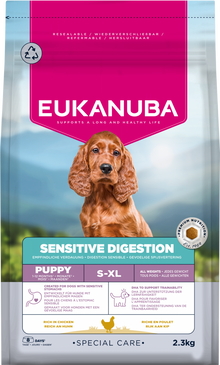 Zak Eukanuba Puppy Sensitive Digestion hondenbrokken, 2,3 kg