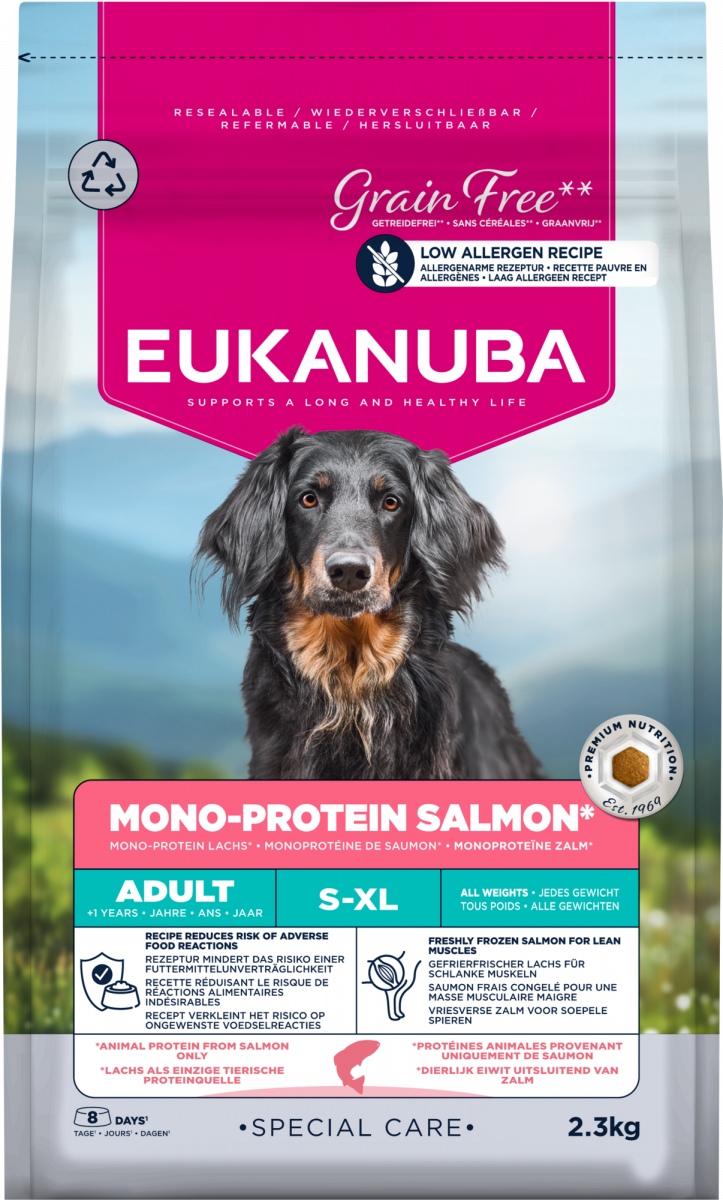Zak Eukanuba Special Care Mono-Protein Zalm hondenbrokken, 2,3 kg