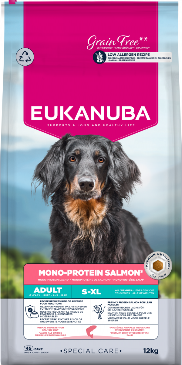 Zak Eukanuba Special Care Mono-Protein Zalm hondenbrokken, 12 kg