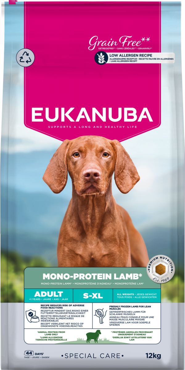 Zak Eukanuba Special Care Mono-Protein Lam hondenbrokken, 12 kg