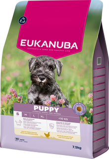 Verpakking van Eukanuba Life Care Puppy Small Hondenvoer Kip 7,5 kg