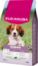 Verpakking van Eukanuba Life Care Puppy & Junior Small/Medium Hondenvoer Lamb & Rice 12 kg
