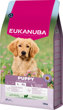Verpakking van Eukanuba Life Care Puppy & Junior Large Hondenvoer Lamb & Rice 12 kg
