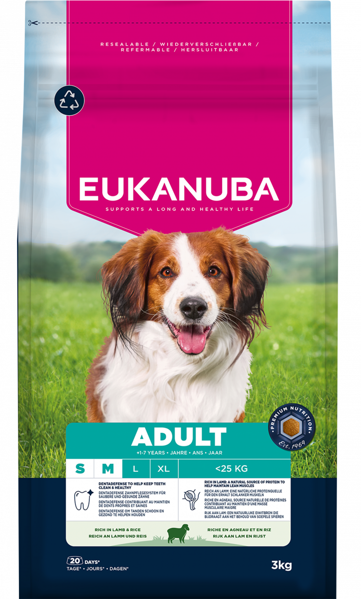 Verpakking Eukanuba Life Care Adult Small/Medium lam en rijst 3 kg