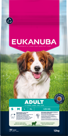 Verpakking Eukanuba Life Care Adult Small/Medium lam en rijst 12 kg
