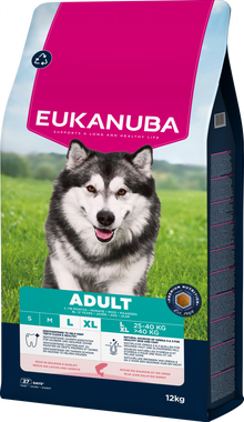 Verpakking Eukanuba Life Care Adult Large zalm en gerst 12 kg
