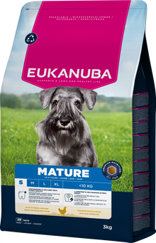 Verpakking van Eukanuba Life Care Mature Small Hondenvoer Kip 3 kg