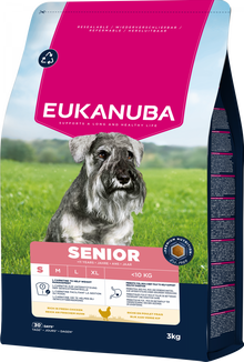 Verpakking Eukanuba Life Care Senior Small Kip 3 kg