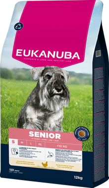 Verpakking Eukanuba Life Care Senior Small Kip 12 kg