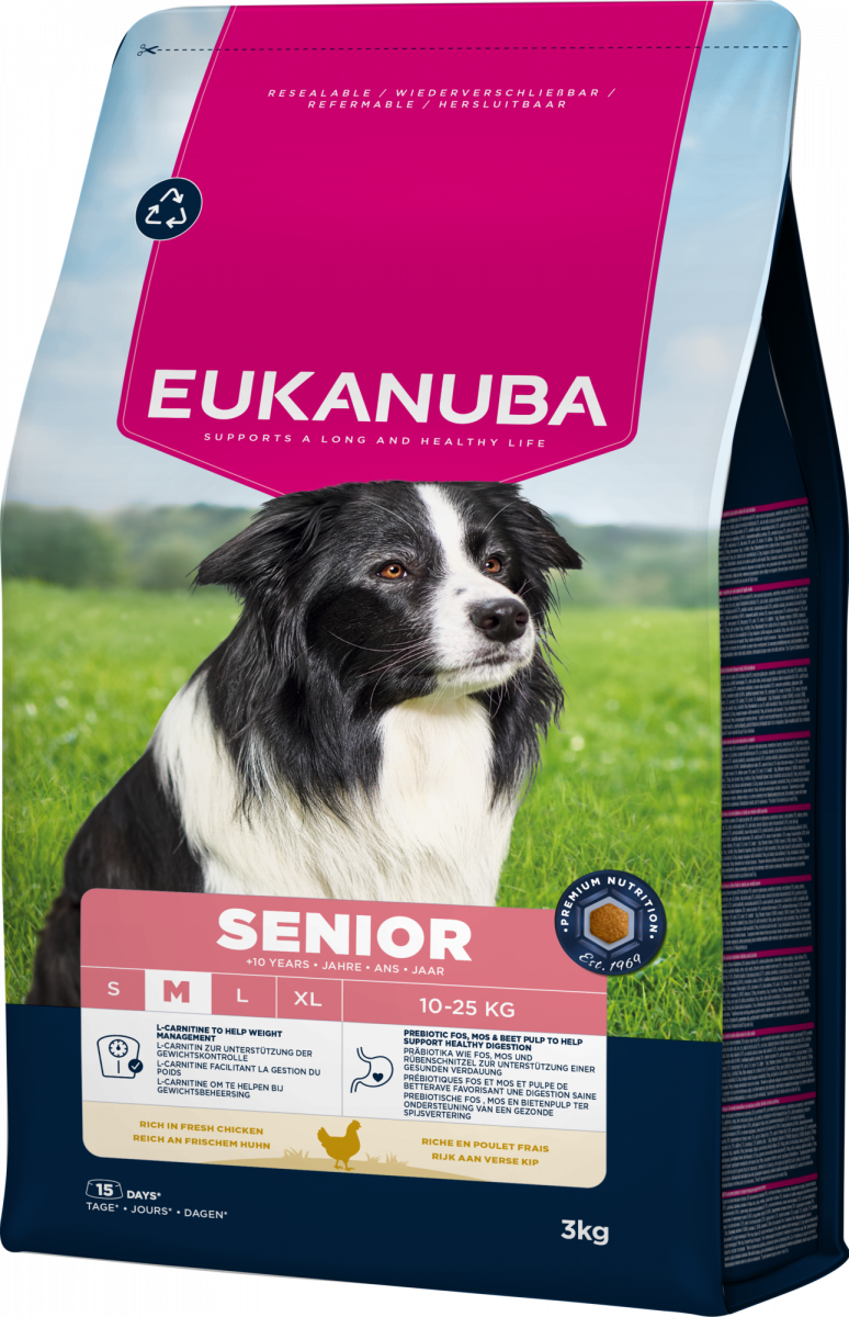 Verpakking Eukanuba Life Care Senior Medium Kip 3 kg