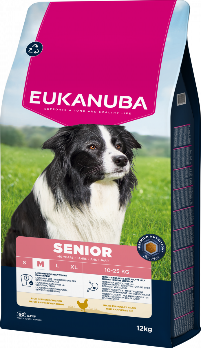 Verpakking Eukanuba Life Care Senior Medium Kip 12 kg