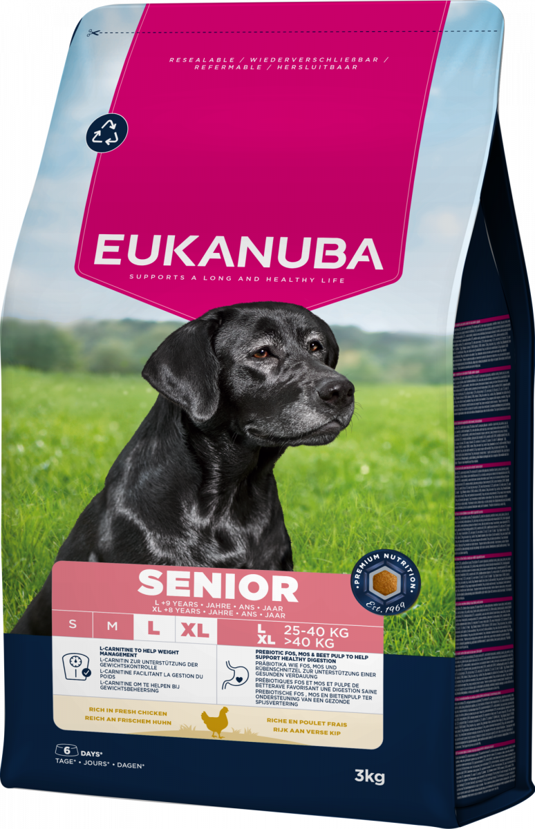 Verpakking Eukanuba Life Care Senior Large Kip 3 kg