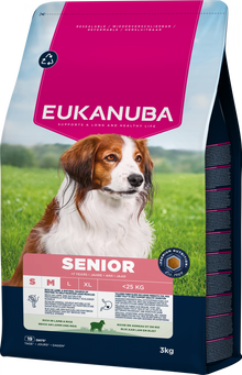 Verpakking Eukanuba Life Care Senior Small/Medium lam en rijst 3 kg
