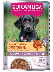 Blik Eukanuba Life Care Puppy natvoer kalkoen en wortelen 400 g