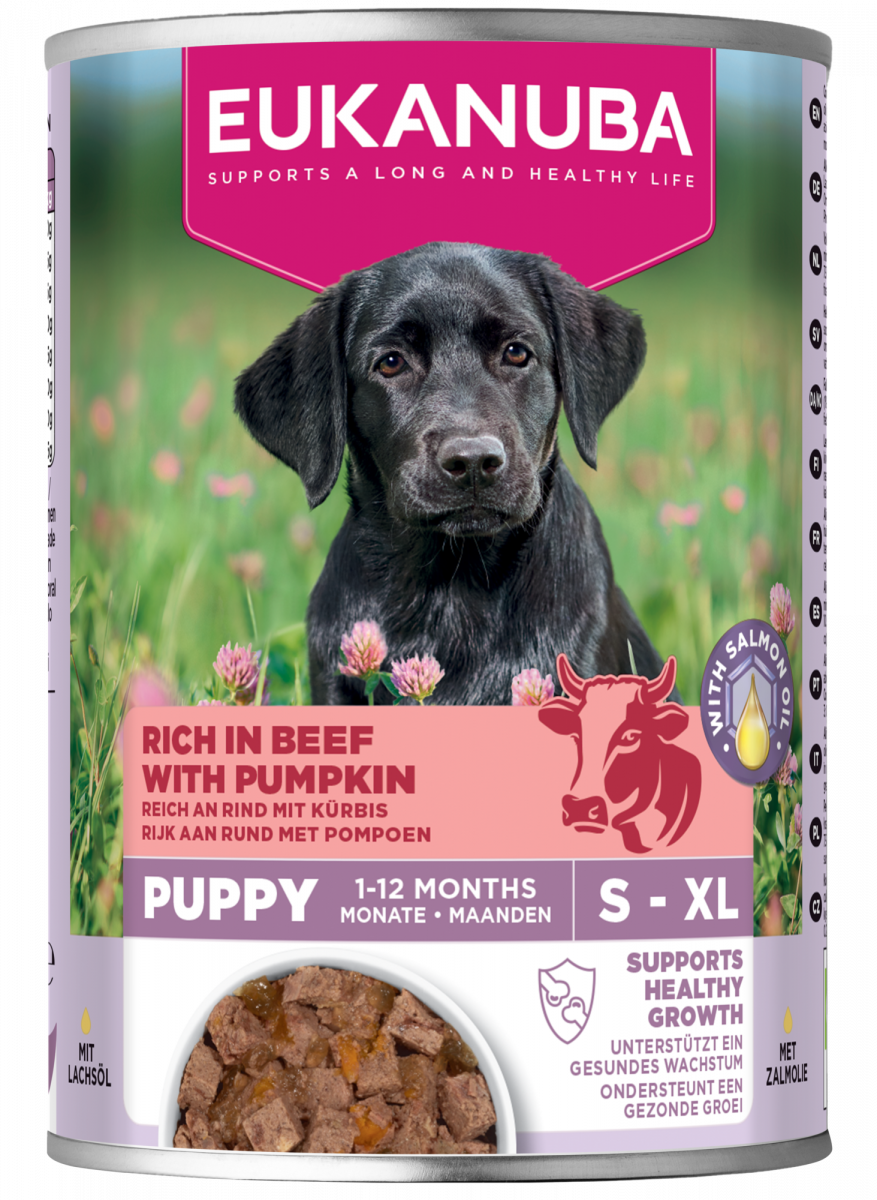 Blik Eukanuba Life Care Puppy natvoer rund en pompoen 400 g