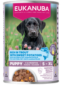Blik Eukanuba Life Care Puppy natvoer forel en zoete aardappelen 400 g