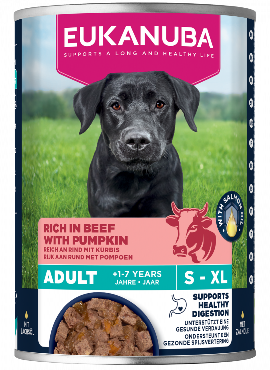 Blik Eukanuba Life Care Adult natvoer rund en pompoen 400 g
