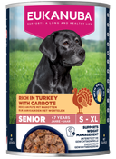 Blik Eukanuba Life Care Senior natvoer met kalkoen en wortelen, 400 g