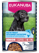 Blik Eukanuba Life Care Senior natvoer forel en zoete aardappelen 400 g