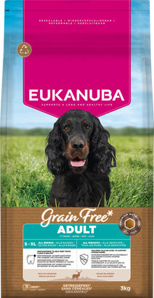Verpakking Eukanuba Grain Free Adult Venison Hondenvoer 3 kg