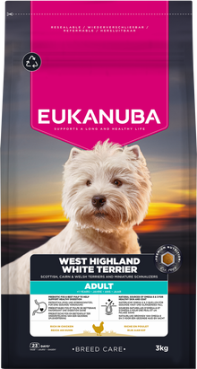 Verpakking Eukanuba Breed Care Adult West Highland White Terrier hondenvoer 3 kg