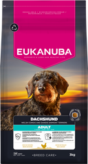 Verpakking Eukanuba Breed Care Adult Teckel hondenvoer 3 kg