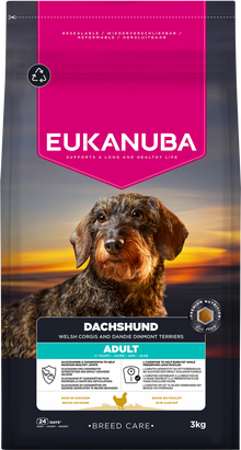 Verpakking Eukanuba Breed Care Adult Teckel hondenvoer 3 kg