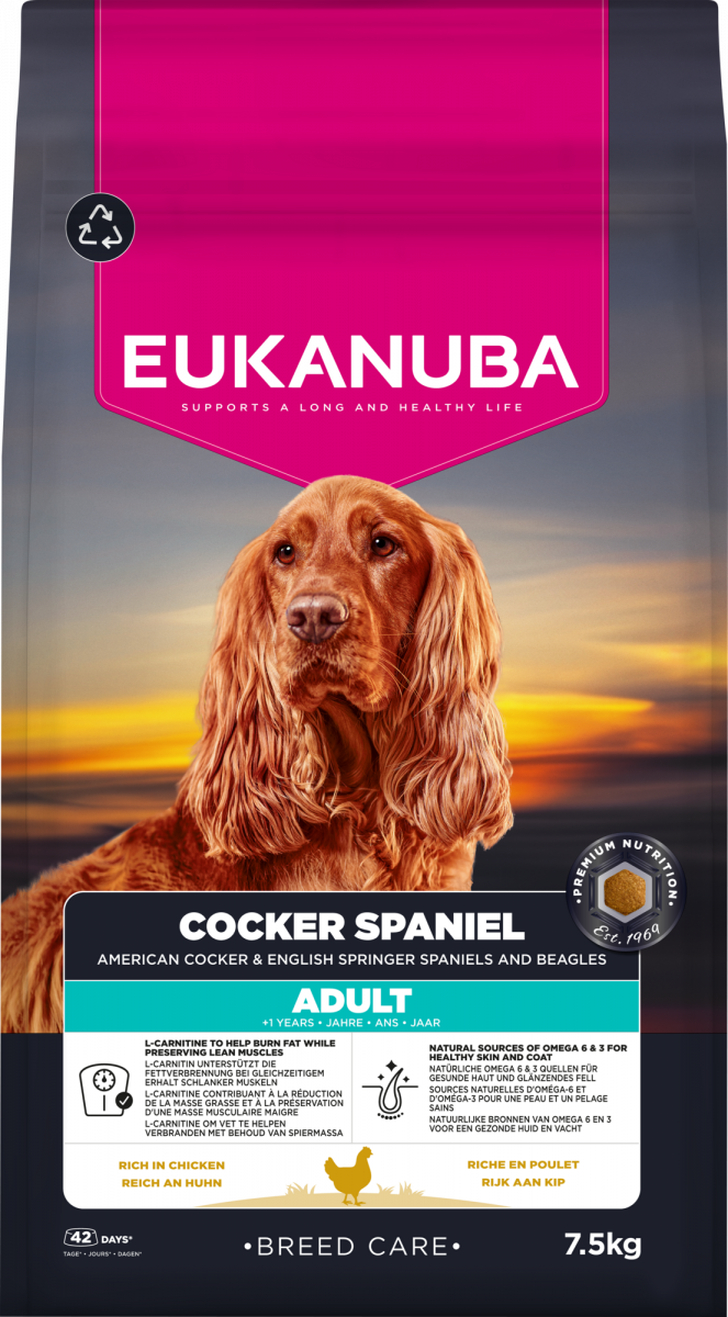 Eukanuba Breed Care Cocker Spaniel hondenvoer 7,5 kg voor volwassen honden