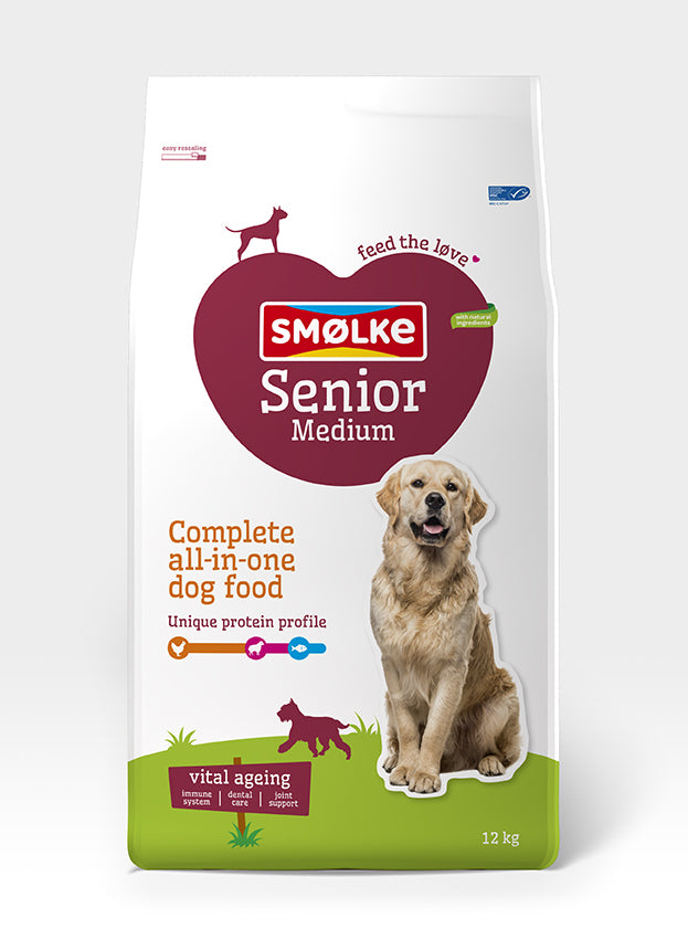 Smølke hond senior medium 12kg, 12 kg, EAN 8710429018143