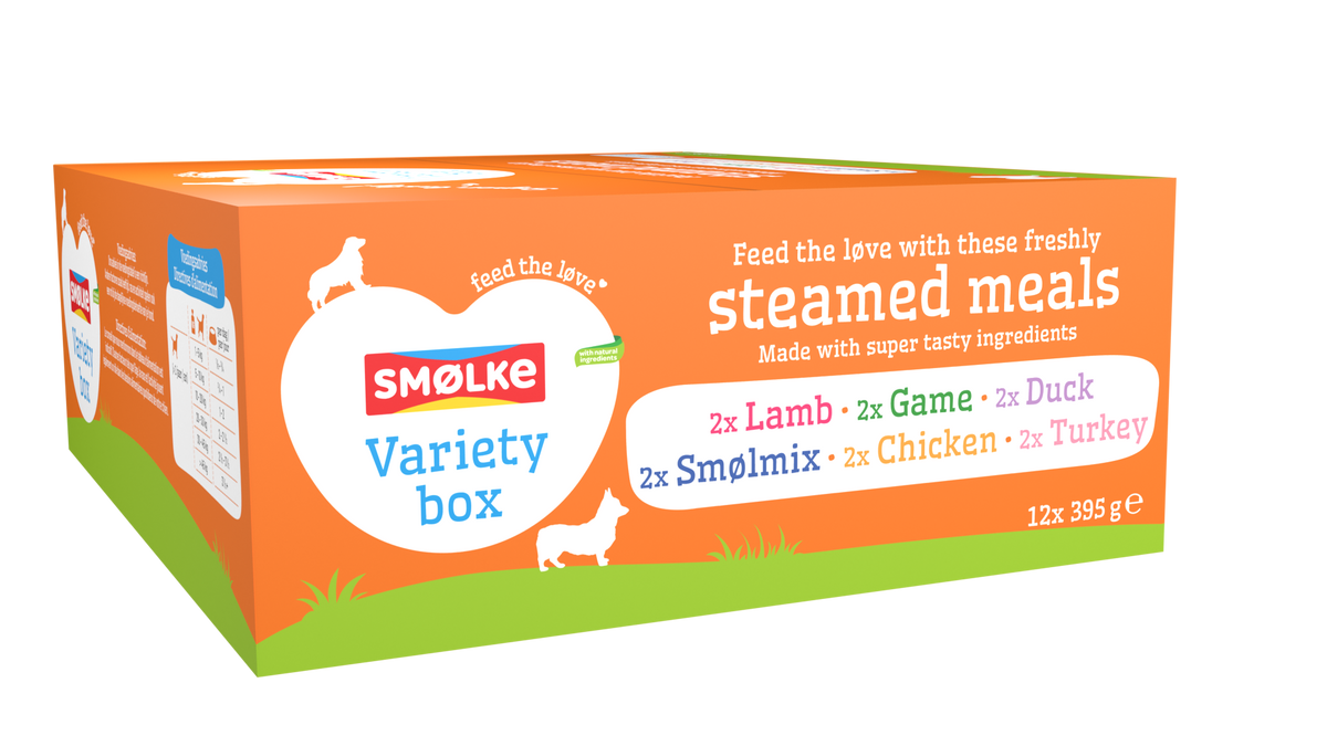 Smølke hond vers gestoomd mp variety box 12x395gr, 4740 g, EAN 8710429019706