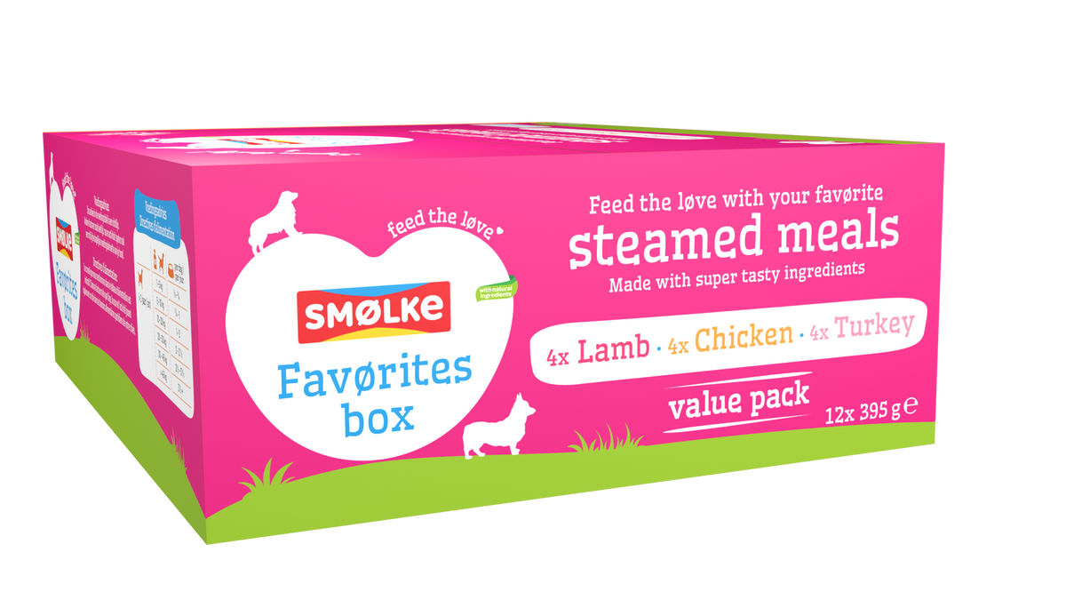 Smølke hond vers gestoomd mp favørites box 12x395gr, 4740 g, EAN 8710429019713