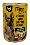 Verpakking Rokus Adult Brokjes Kip in Saus 415 g