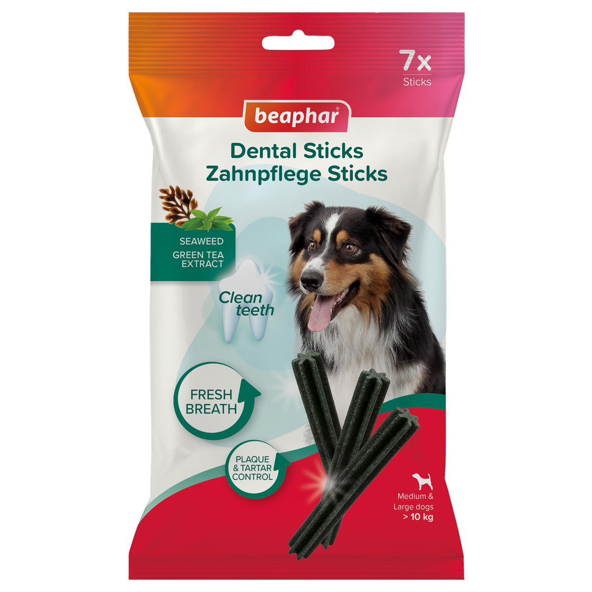 Beaphar Dental Sticks Middelgrote & Grote Hond boven 10 kg – 7 stuks – Beaphar dental kauwsticks verpakking