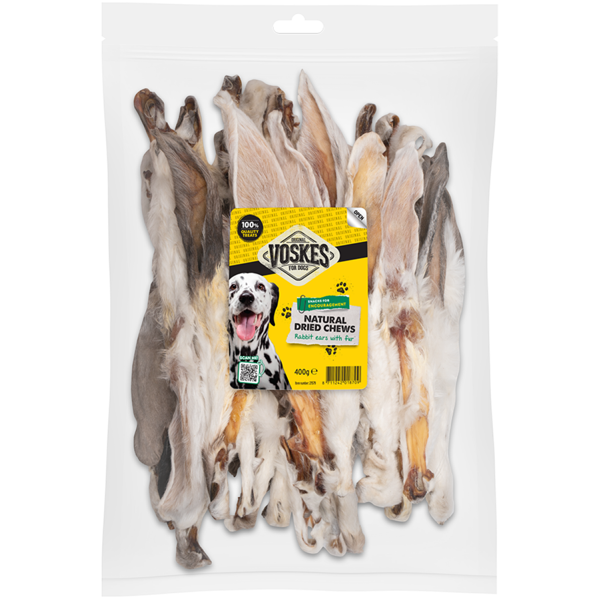 Voskes konijnenoren met vacht 400gr, 400 g, EAN 8711242018709